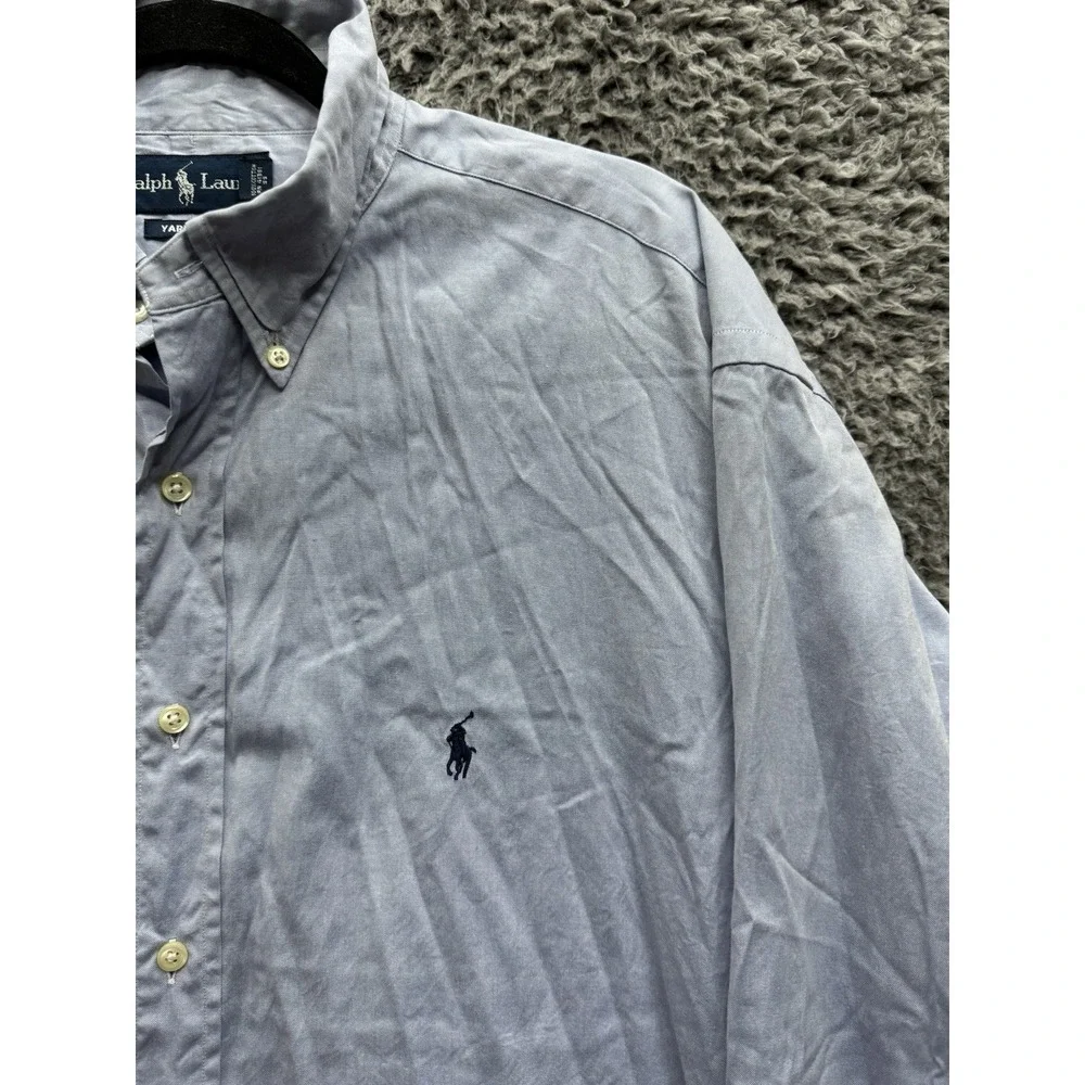 POLO RALPH LAUREN Yarmouth Button Down Long Sleeve Shirt Blue Size 17-32/33‎